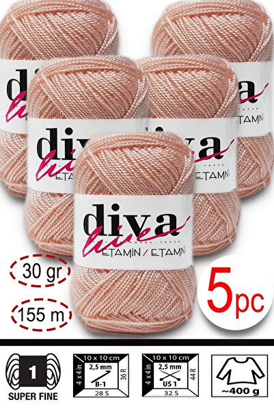 Diva İplik Etamin-Processing Orlon-Wayuu Bag String 57 Dark Salmon (Pack of 5)