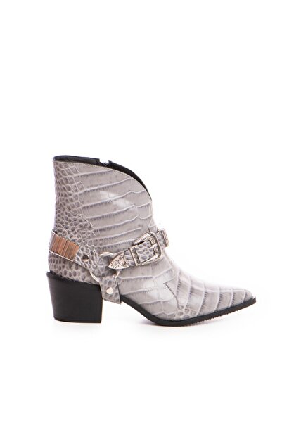 The 5th Element Women's Boots Natural Leather Grey Metal Bronx