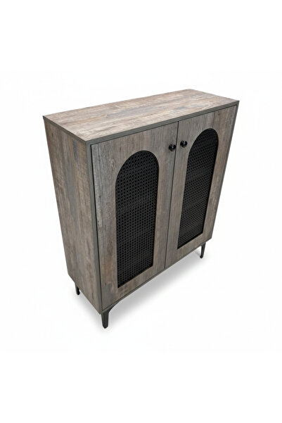 Generic Elegant Rattan Wooden Shoe Cabinet - 5 Shelves (80x30x95 cm)