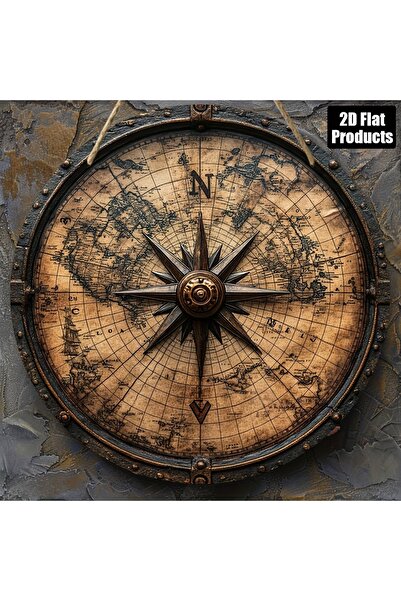 Choice5 20cmX20cm 6 8in 2D Wooden Flat Disc Nautical Compass Sailor Career Wo...