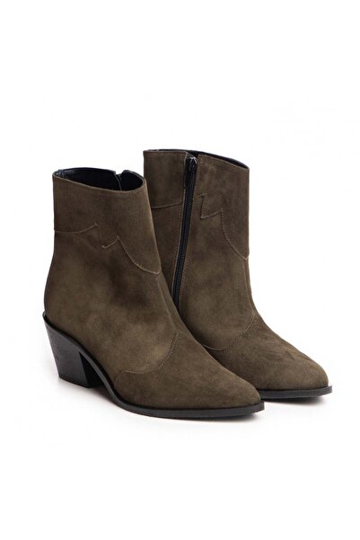 The 5th Element Women's Genuine Leather Boots Khaki Sage