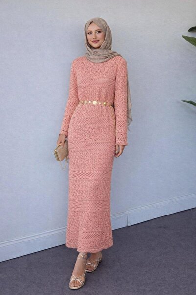 Şulemoda Giyim Openwork Knitted Dress Puppy Mouth