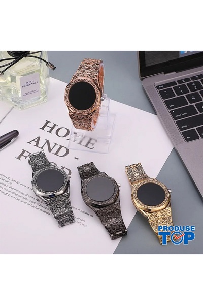 Produse.Top Men's Vintage Black Alloy Watch with Digital Display CBQZ027