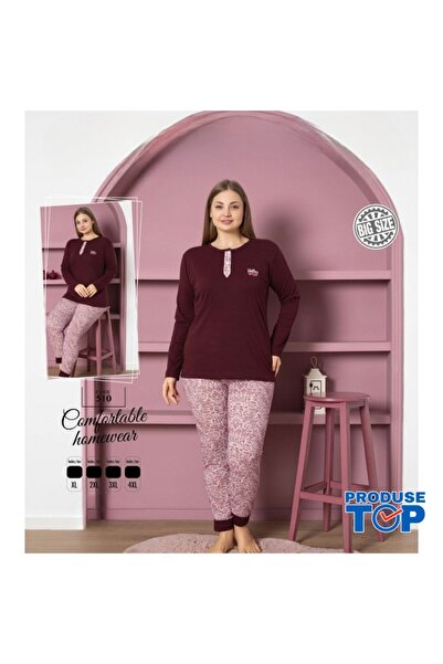 Produse.Top Women's Pajama Set with Long Sleeve Top and Long Pants