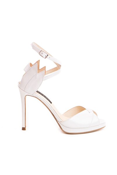 The 5th Element Sandale dama piele naturala Alb Flowers