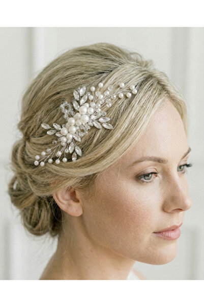gelinmz Bridal Hair Accessory with Pearls and Crystal Stones - Wedding & Enga...