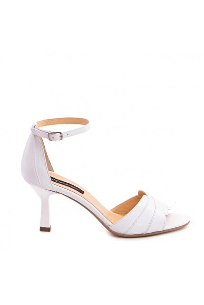 The 5th Element White Camille natural leather bridal sandals