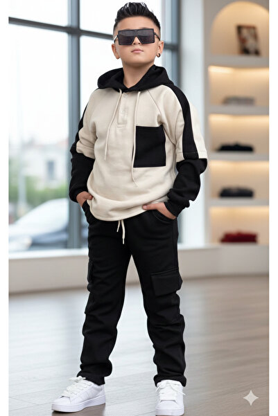 LaxVan Erkek Çocuk Kapüşonlu Sweatshirt ve Eşofman Altı Takım