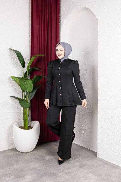 Elif Artar Efso çeket pantolon takım siyah