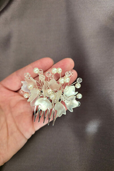 BagsMadame مشبك شعر بتصميم زهور وحجارة، مشبك شعر للعروس، مشبك شعر للمناسبات ا...