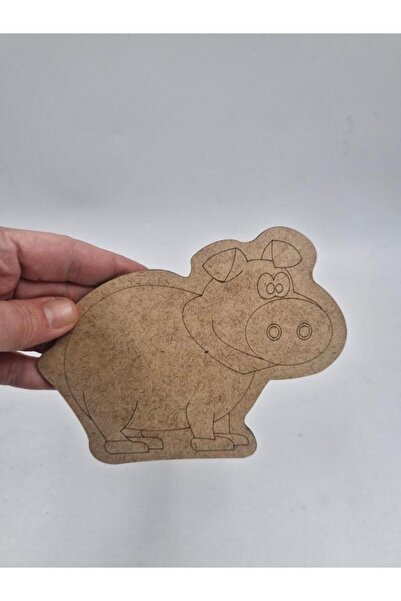 Mu Art Ahşap 10 Pieces Wooden Painting Cute Pig School DIY Activity Activity ...