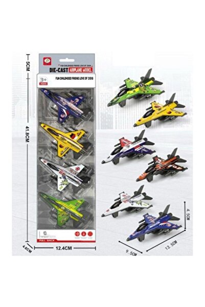 Toy Toy Toy Set of Toys with 4 Different Colored Airplanes