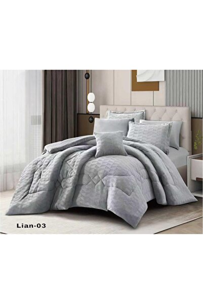 ALMIAAD Lina double winter bedspread features a soft velvet texture and a fau...