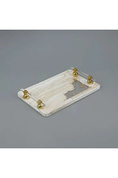Generic Luxury marble-patterned serving tray with gold foil accents