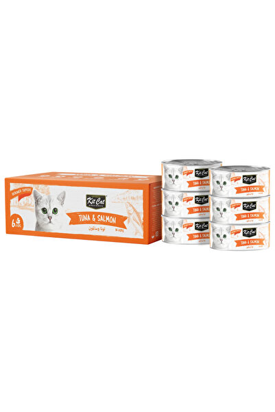 Kit Cat عبوة متعددة من التونة والسلمون منزوعة العظم، 6 قطع × 50 غرام