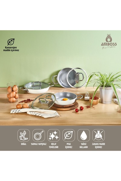 Amboss طقم عجة فاخر من السيراميك مكون من 6 قطع.