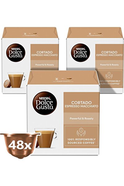 Nescafe Dolce Gusto Cortado Coffee Capsules, Espresso Macchiato Capsules, 3 x...