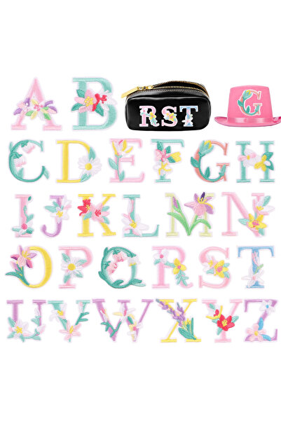 Choice25 جديد 26 قطعة 26 قطعة من رقع حروف إنجليزية لامعة مزينة باللؤلؤ وأحجار...