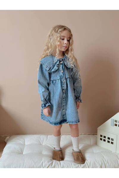 Jolly Kids Girl's Blue Denim Holiday Denim Dress
