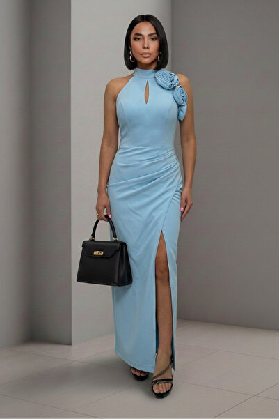 ALFUDO Moda Collection Rose Detailed Long Graduation Evening Dress