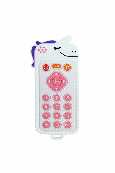 SARALMA Jucărie de smartphone din silicon pentru dentiție, albă