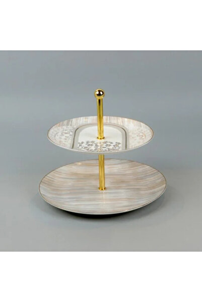 Generic حامل تقديم حلويات ذو طبقتين بتصميم عصري