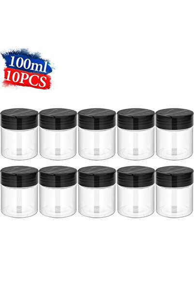 Choice16 100ml-10PCS 100ML-300ML Clear Plastic Se Jar with Shaker Lids Kitche...