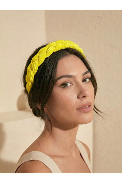 MegssStore Κίτρινο Πλεκτό Πλισέ Στέμμα