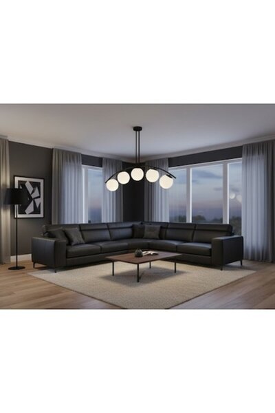 LEDZONE Suspended Lamp, Led Zone, 5 E27 Sockets, Black