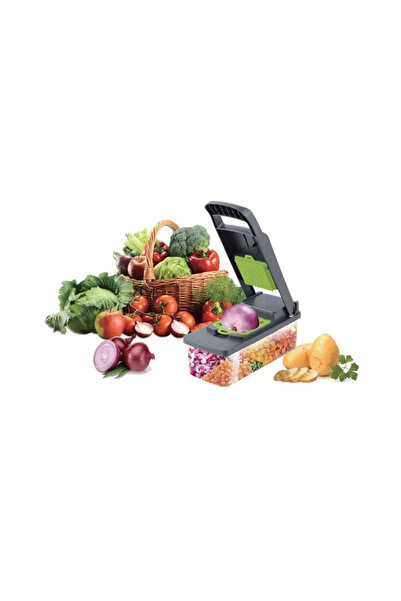 Kitchen Master Chopper Set and 12 Vegetable and Fruit Accessories with Container