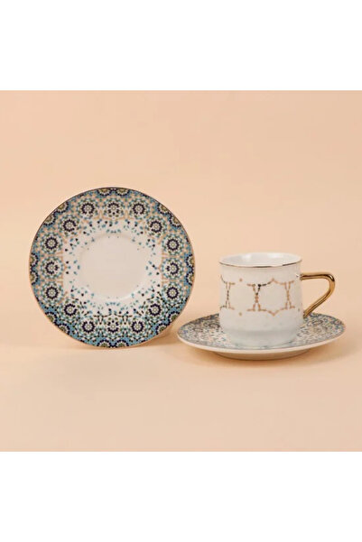 TULIN طقم فناجين شاي مزخرف بطلاء ذهبي، 12 قطعة