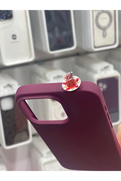 lotusbybuket İphone 16pro uyumlu içi kadife bordo çay bardaklı kılıf