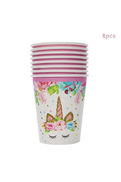 Choice1 8pcs cups Unicorn Birthday Decorati for Girl Plate Napkin Cup cake to...