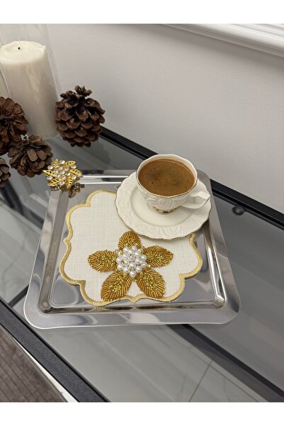 henahome 2’Li Taşlı Çiçek Model Kokteyl Peçetesi