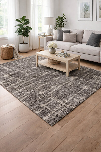 - Torino Shaggy %100 Polyester Abstract Dokuma Yatak Odası Halisi