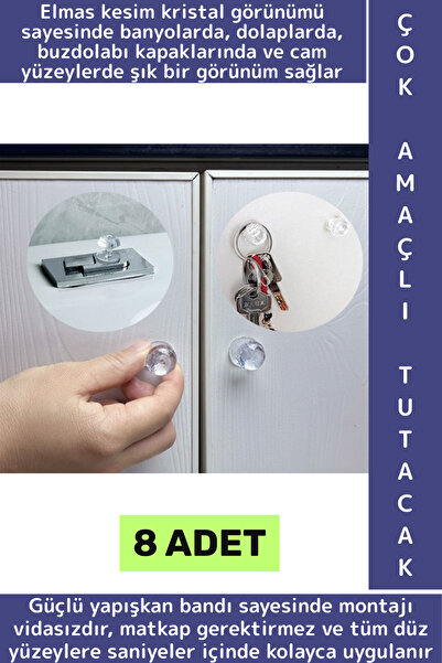 Wintoup Montajsız Çekmece Dolap Klozet Kapağı Şık Kristal Tasarım Çok Amaçlı ...