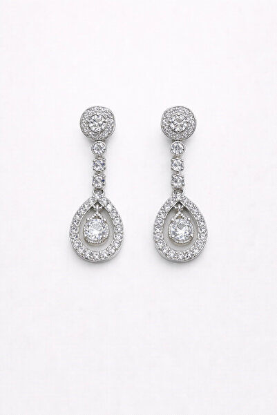 SO GOOD Damla Form Sallantılı Taşlı Küpe