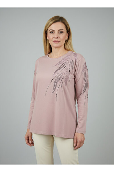 Ravencia بلوزة نسائية من القطن الممشط للنساء في منتصف العمر وما فوق، مزينة بن...