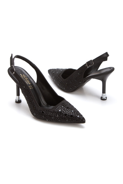 Akçetin Moda Women's Stoned Style Heeled Evening Dress Shoes