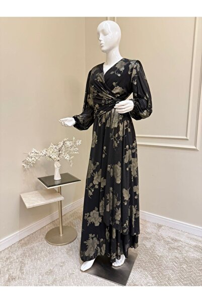 MYROSE SA Black floral dress <IFD