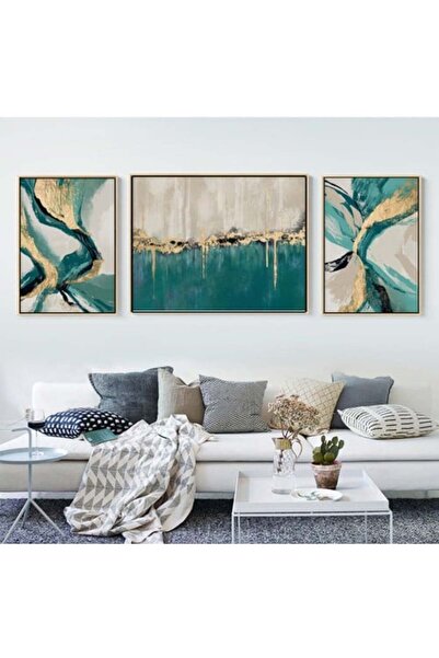 lawhat لوحات فنية تجريدية مطبوعة على قماش الكانفس موديل ( 1556)