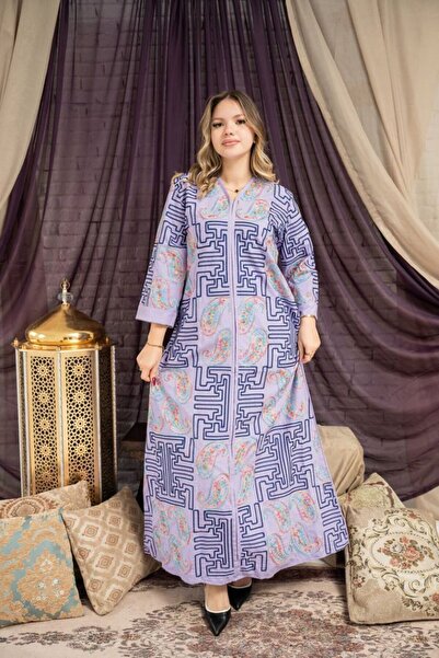 Greenko Embroidered jalabiya with camouflage patterns for Ramadan evenings