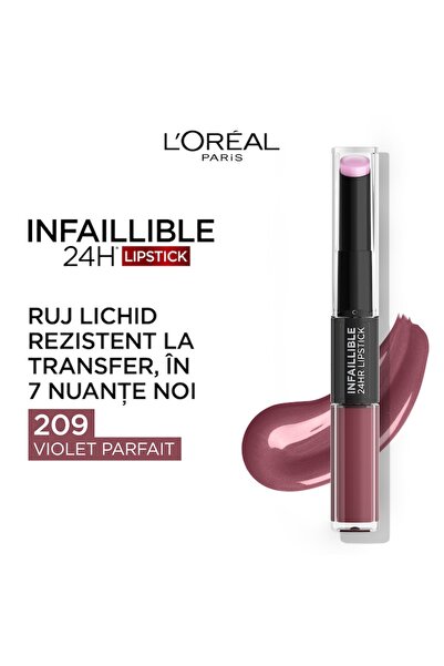 L'Oreal Paris Ruj lichid rezistent la transfer Infaillible 24H Lipstick 209 V...