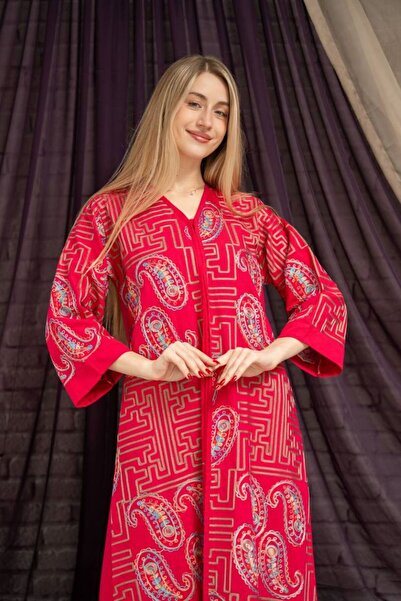 Greenko Embroidered jalabiya with camouflage patterns for Ramadan evenings