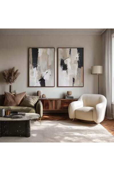 lawhat لوحة ديكور المنزل تجريدي مطبوعة على قماش الكانفس موديل ( 3002)