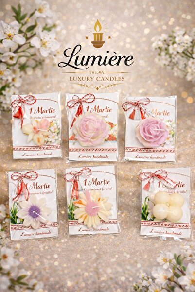 OEM Set 5 martisoare lumanari in forma de flori din ceara de soia parfumata 1...