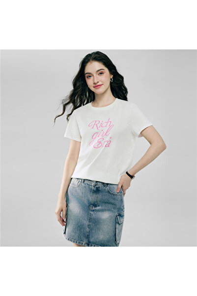 Giordano Women’s Cotton Crew Neck Printed Comfort Tee