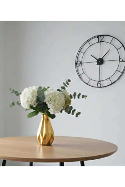 TAŞ VE ATEŞ Taş Tozu İle El Yapımı Dekoratif Altın Renk Vazo