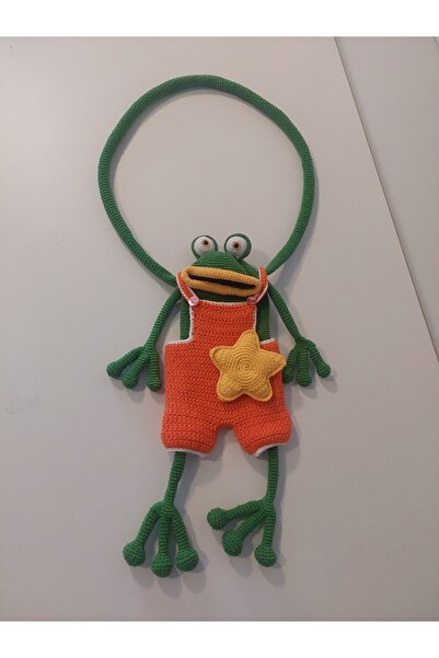 dogohandmade El Örgüsü Amigurumi Kurbağa Figürlü Çocuk Omuz Çantası - El Yapı...