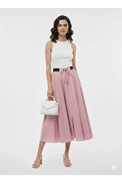 kikiriktekstil Fusta maxi de damă cu talie elastică, cu detaliu cu șliț, croi...